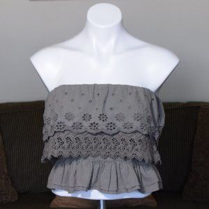 American Eagle Eyelet Lace Strapless Top - Size S